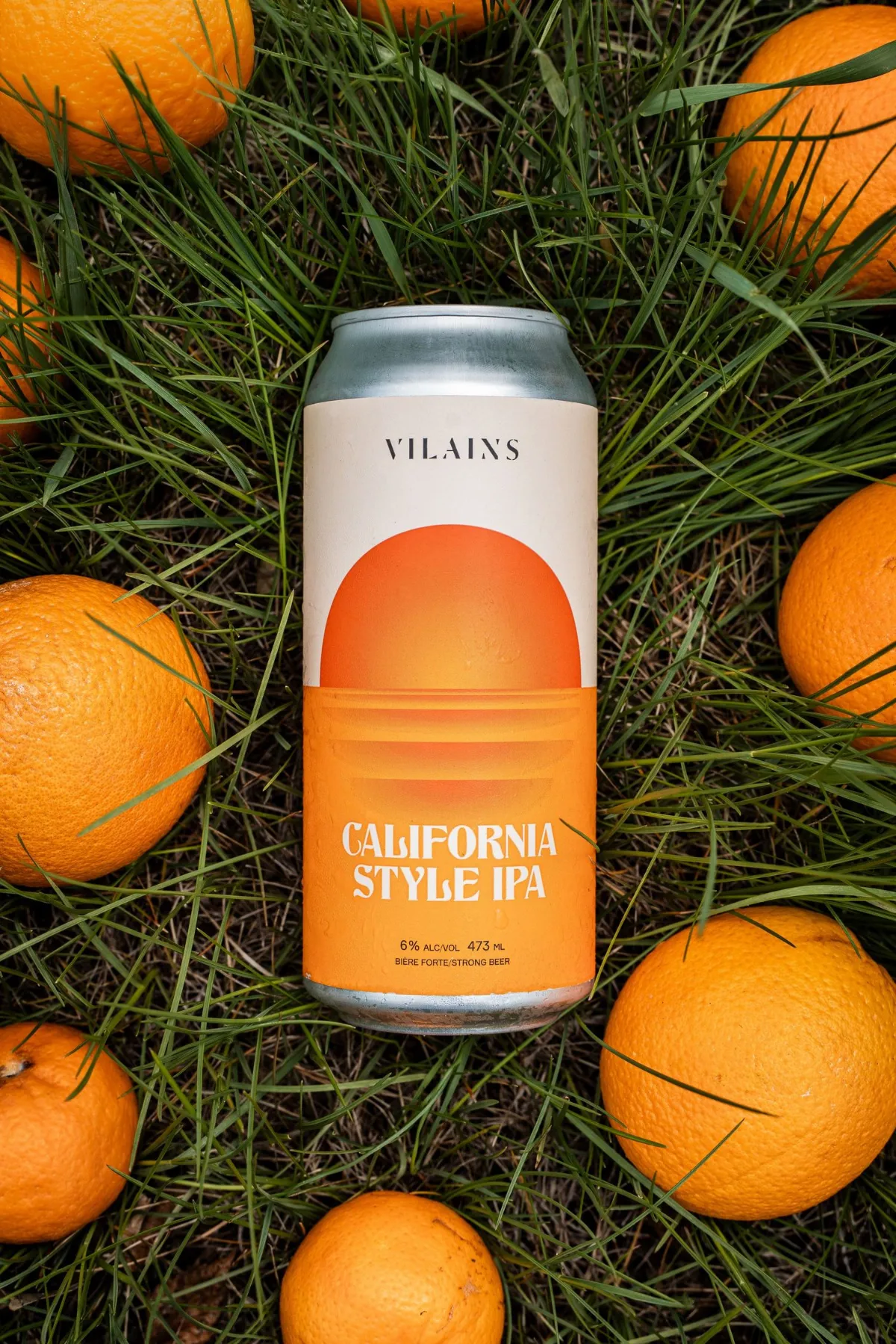 Canette au milieu d’oranges, photographie de produit